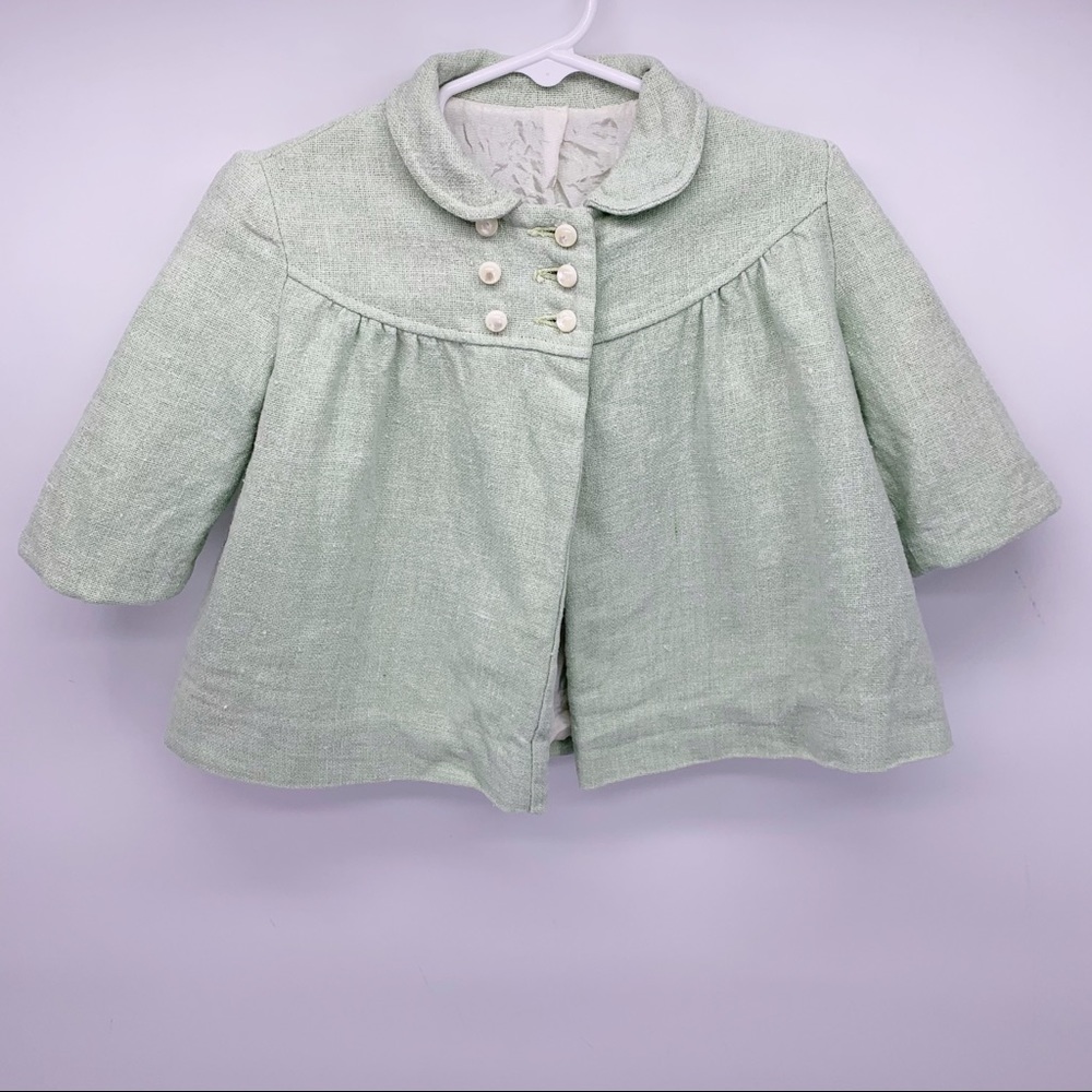 VINTAGE 1950s Kute Kiddies Green Jacket Sz 12M